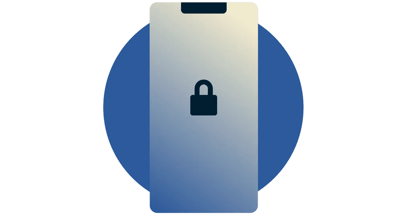 Icône de verrouillage sur un appareil mobile