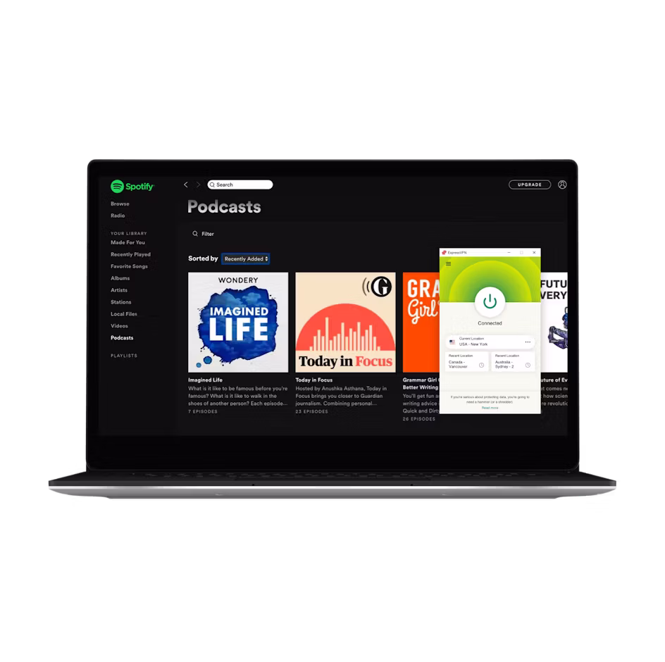 UI Spotify com VPN.
